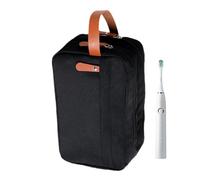 Bolsa de afeitar: organizador resistente al agua de 10x6 pulgadas, estuche de tocador de gran capacidad, diseño de asa divisora | Bolsa cosmética resistente, Negro , Fare riferimento alla descrizione