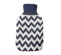 Bolsa de Agua Caliente 1,7L con forro azul, dimensiones 20x32x4 cm, flexible y agradable al tacto, ideal para aliviar dolores y calentar camas.