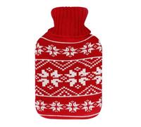 Bolsa de Agua Caliente 1,7L, Flexible, Forro Rojo, 20x32x4 cm, Ideal para Aliviar Dolores Musculares y Proporcionar Calidez.