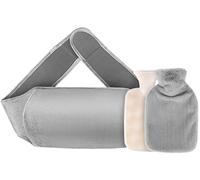Bolsa de Agua Caliente 1000 ml Hot Water Bottle Bolsa de Agua Tibia con Extraíble Lavable Funda de Cintura y Funda de Felpa Suave por Piernas Cuello Hombro Espalda Dolor Alivio(Gris Claro)