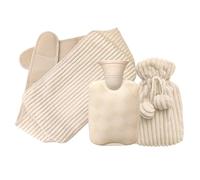 Bolsa de agua caliente, 2 uds con funda cinturón for botella de agua caliente for niños adultos mujeres mayores(6pcs Beige 2l)