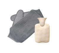 Bolsa de agua caliente, 2 uds con funda cinturón for botella de agua caliente for niños adultos mujeres mayores(4pcs Grey 2l)