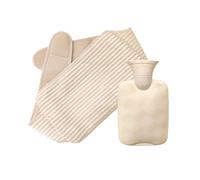 Bolsa de agua caliente, 2 uds con funda cinturón for botella de agua caliente for niños adultos mujeres mayores(4pcs Beige 1l)