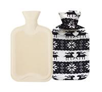 Bolsa de Agua Caliente 2L, Botellas de Agua Caliente con Suave Felpa Funda, Agua Caliente Bolsa para Alivio del Dolor, Ideas de Regalo para Niños, Mujeres y Mayores (# - 12)