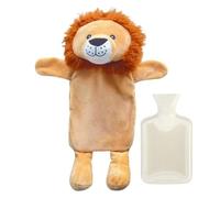 Bolsa de Agua Caliente,750 ml Bolsa de Agua Caliente Peluche,Desmontable,Calor Invernal, Calentadores Multiusos con un Bonito Diseño de Animal de Peluche,Regalo Creativo para Niños (Leóncito)