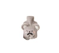 Bolsa de agua caliente, Agua de felpa llena de cubierta de tela, bolsa de agua caliente llena de agua de dibujos animados, a prueba de explosiones y fugas(Gray)