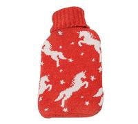 Bolsa de Agua Caliente, Alivio del Dolor de Boca Ancha 2000ML Botella de Agua Caliente de Punto Suave para el Cuello(Caballo)