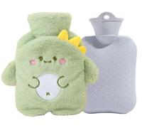 Bolsa de Agua Caliente,Bolsa de Agua Caliente con Cubierta de Felpa Suave,Hot Water Bottle,Bolsa Térmica para Mantener Agua Caliente,Botellas de Agua Caliente,para Niños,Dinosaurio,15*22cm