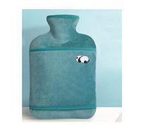 Bolsa de agua caliente Bolsa de agua caliente con funda felpa y bolsa hielo, diseños variados, 1,8 l(Pandas)