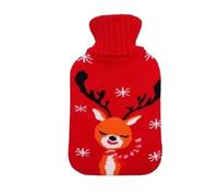 Bolsa de Agua Caliente Bolsa de agua caliente con funda, mantiene el calor, resistente al frío, extraíble, regalo Navidad for niños, 0,5 L, 1(Red 0.5L)