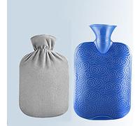 Bolsa de agua caliente Bolsa De Agua Caliente Con Funda Piel Sintética Multicolor 1L-2L(Blue,1000ML)
