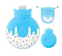 Bolsa de agua caliente, botella de agua de goma - Funda de agua de donut de silicona con diseño de rosquilla,Calentador de pies desmontable para niños, botella de agua caliente, bolsa