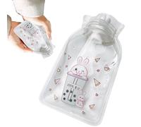 Bolsa de agua caliente, botella de calefacción, bolsa de agua caliente, bolsa de agua caliente portátil, bolsa caliente transparente, botella de agua caliente de dibujos animados, compresa caliente y
