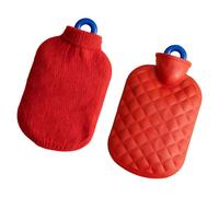 Bolsa de agua caliente caliente con cubierta de felpa para retención de calor, calentador de cama, dispositivo de calentamiento de manos, botella caliente para días fríos, bolsa caliente antifugas