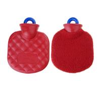 Bolsa de agua caliente caliente de invierno con cubierta de felpa para retención de calor, calentador de cama, dispositivo de calentamiento de manos, botella caliente para días fríos, bolsa caliente