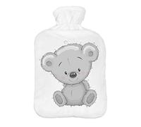 Bolsa de agua caliente caucho forro polar 2 litros Botella De Agua De Gran Capacidad Una botella con un colorido suéter Oso 5 [092]