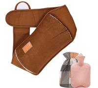 Bolsa de agua caliente, cinturón para botellas de agua caliente, bolsa de agua caliente con funda de cintura suave 3 en 1, bolsa de agua caliente de PVC, una botella de agua caliente para aliviar el