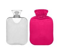 Bolsa de agua caliente con cubierta Carmine Bolsas de agua caliente transparente Bolsa de agua caliente para alivio del dolor Terapia caliente y fría 1 litro