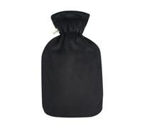 Bolsa de agua caliente con cubierta de vellón cremallera forro extra-TÜV Rheinland probado (Negro)