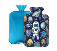 Bolsa de agua caliente con cubierta suave, astronauta, extraterrestre UFO Planet 2L bolsas de agua caliente para aliviar el dolor, calambres, calentador de pies y manos, menstrual