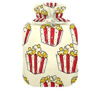 Bolsa de agua caliente con cubierta suave, calentador de pies y manos de palomitas de maíz, bolsa de agua caliente amarilla para cuello, hombros y calambres menstruales, pequeña