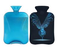 Bolsa de agua caliente con diseño de búho con funda esponjosa, 2 L, gran capacidad, diseño de búho, pájaro, bolsa de agua para noches acogedoras, alivio del dolor, espalda, cuello y hombros