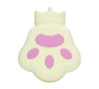 Bolsa de Agua Caliente con Forma de Pata de Oso, Bonita Botella de Agua Caliente con Calefacción por Microondas de Silicona para Aliviar las Molestias (Amarillo claro)
