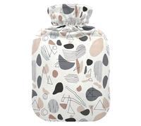 Bolsa de agua caliente con formas geométricas de guijarros con pies de cubierta suave y calentador de cama, bolsa de agua caliente para calambres menstruales, tamaño mediano