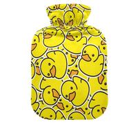 Bolsa de agua caliente con funda, adorable pato animal de 1 litro, bolsa de agua caliente a prueba de fugas para calentador de manos, pies, cuello, hombros, espalda, alivio del dolor muscular,