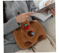 Bolsa de agua caliente con funda, bolsa de agua caliente de 2 litros con bonita funda de felpa de capibara para aliviar el dolor, calambres menstruales y calor invernal, adornos de jardín