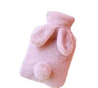 Bolsa De Agua Caliente Con Funda Bolso de agua caliente de peluche en invierno Cálido PVC anti-escaldado con fugas a prueba de fugas (Color : Light Pink)
