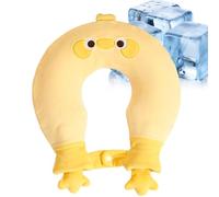 Bolsa de agua caliente con funda - Cojín cervical en forma de U con diseño de animales, botella de agua caliente con funda de felpa, para invierno, para dolores musculares, para mujeres y niños