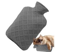 Bolsa de agua caliente con funda de 1,2 l, bolsa de agua caliente Han | Retención de calor de 4 a 6 horas con funda para mano, hombro, cuello, piernas, invierno, viajes, camping, escuela
