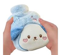 Bolsa de agua caliente con funda de felpa, bolsa de agua caliente con funda - Cojín de calor dulce, cubierta de animales, bolsa de agua fría, calentador portátil y acogedor para el invierno, clima