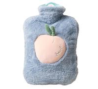 Bolsa de agua caliente con funda de felpa suave y bonita, compresa caliente y fría, compresa caliente a prueba de fugas for dolor, disfunción menstrual, calambres y dolores musculares.(Blue,1000ML)