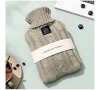 Bolsa de agua caliente con funda de punto, 1L/2L, compresas frías y calientes, alivio del dolor de cuello y hombros, terapias de frío y calor, calentador de manos y pies.(Green,1l)