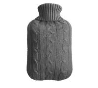 Bolsa de agua caliente con funda de punto, bolsa de agua caliente de 2 l for compresas frías y calientes, calentador de manos y pies, cama caliente, alivio de cólicos menstruales(Gray)