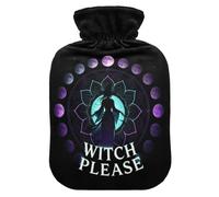Bolsa de agua caliente con funda de terciopelo, magia espiritual de luna | Bolsa de compresión caliente, compresa fría y caliente, reutilizable, portátil de viaje