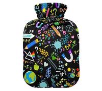 Bolsa de agua caliente con funda, educación matemática Tierra, bolsa de agua caliente a prueba de fugas para calentador de manos, pies, cuello, hombros, espalda, alivio del dolor muscular, compresa