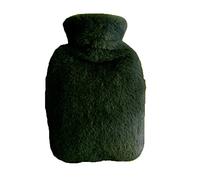 Bolsa de Agua Caliente con Funda Felpa, Gran Capacidad 2L Botellas de Agua Caliente Para Alivio Del Dolor de Espalda, Cuello, Hombros, Perfecto Para Invierno (32x20cm,Verde oscuro)