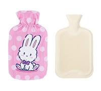 Bolsa de agua caliente con funda,funda de punto suave,a prueba de fugas,0,5 L,de PVC,bolsa de agua caliente con tapa,calor a largo plazo,alivio del dolor,gran regalo para mujeres,hombres ni?os,rosa B
