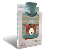 Bolsa de Agua Caliente con Funda - Saco de Hot Water - Bolsita Caliente con Diseños Navideños - Bolsa Caliente con Capacidad de 1,7 L - Bolsa Grande para Pies y Otras Partes del Cuerpo (Azul Reno)
