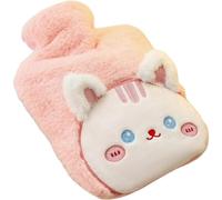Bolsa de agua caliente con funda suave, bolsa de agua caliente con funda de felpa | Bolsa de agua para compresa fría y caliente - Botella de agua fría, funda para mascotas, calentador de agua portátil