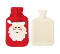 Bolsa de agua caliente con funda suave de punto,a prueba de fugas,0,5 L,bolsas de agua caliente de PVC con tapa,calor a largo plazo,alivio del dolor,gran regalo para mujeres,hombres y ni?os,rojo E