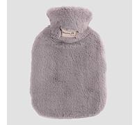 Bolsa de Agua Caliente con FundaGris Claro SimpleBolsa Calor Cama para Dormir Pies Peluche Caliente con Suave Hot Water Bottle para Noches Frías de Invierno No Hay Fugas1L