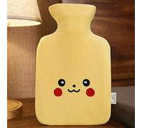Bolsa de Agua Caliente con FundaSmiley Lindo AmarilloBolsa Calor Cama para Dormir Pies Peluche Caliente con Suave Hot Water Bottle para Noches Frías de Invierno No Hay Fugas1L