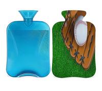 Bolsa de agua caliente con pelota de béisbol con cubierta esponjosa, 2 l, botella deportiva de béisbol de gran capacidad, bolsa de agua para noches acogedoras, alivio del dolor, espalda, cuello y