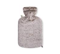 Bolsa de agua caliente con suave revestimiento con forro adicional y cremallera, marron