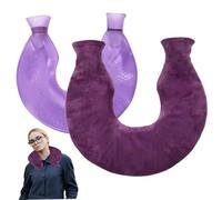 Bolsa de agua caliente con tapa, almohadilla térmica en forma de U para sellar el cuello, botella de agua caliente segura para aliviar el dolor, bolsa relajante para clima frío para aliviar dolo