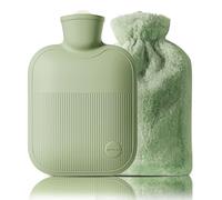 Bolsa de agua caliente con tapa, bolsa de agua caliente a prueba de fugas para compresión fría y caliente, calentador de manos y pies, ideal para calambres menstruales, alivio del dolor de cuello y